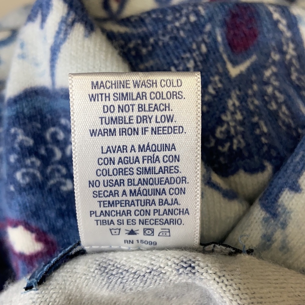 Classic Elements Soft Button Front Blue Pattern S… - image 3